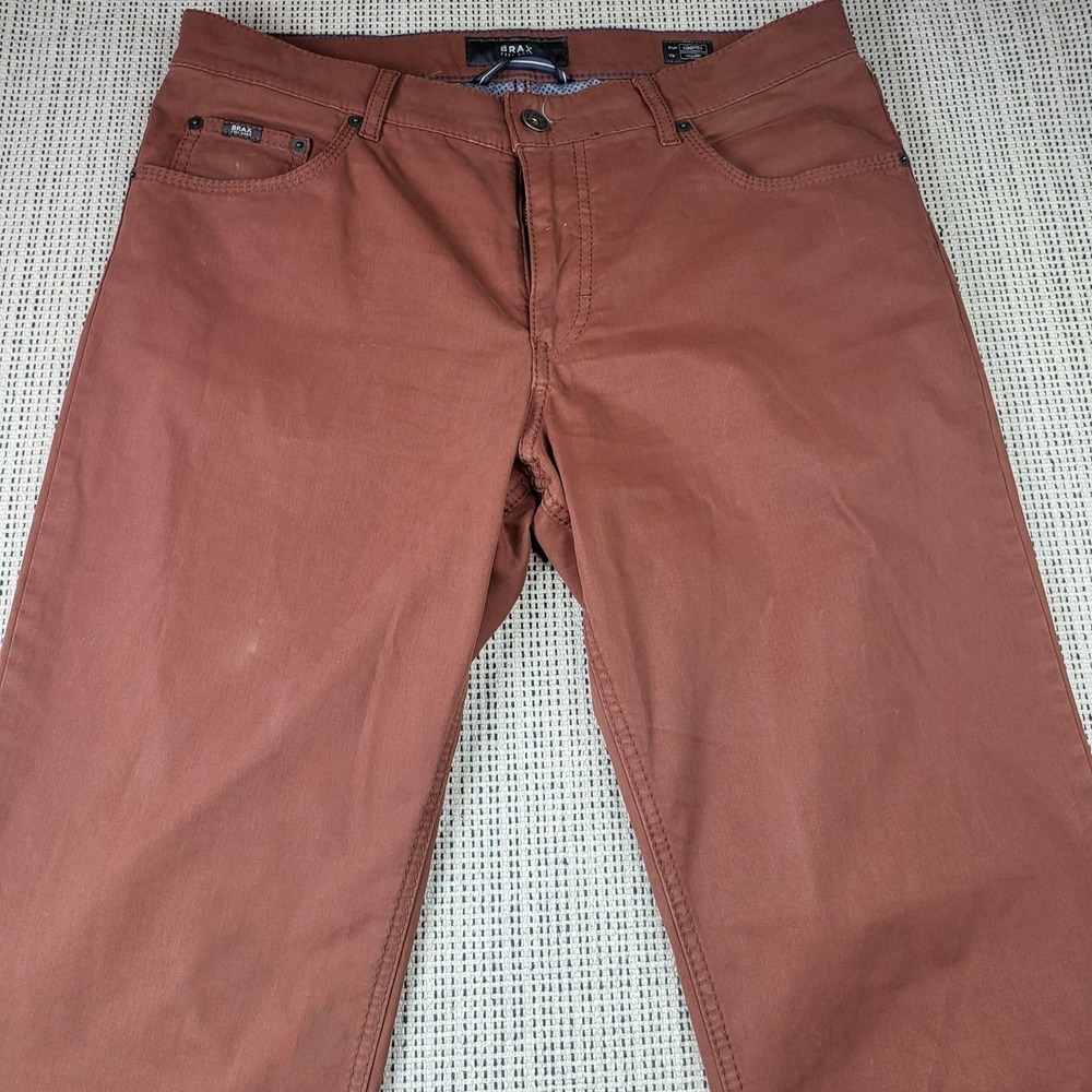 Brax BX Cooper Fancy Jeans Mens 34x32 Brown Regular Straight Denim Pants Casual